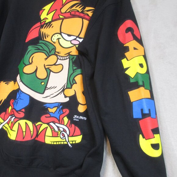 Garfield Jim Davis Men’s Graphic Black Crewneck Sweatshirt Size Medium Colorful - Picture 3 of 7
